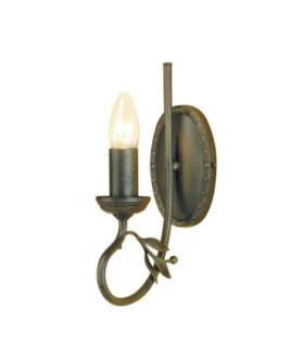 Olivia 1 Light Indoor Candle Wall Light Black Gold E14-1