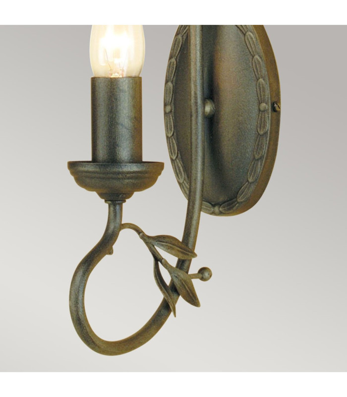 Olivia 1 Light Indoor Candle Wall Light Black Gold E14-3