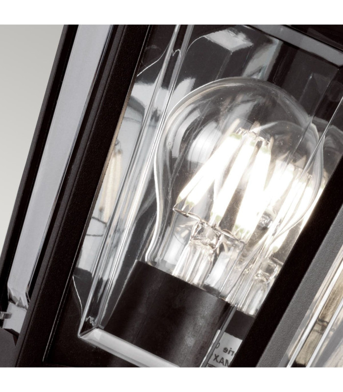 Kinsale 1 Light Outdoor Coastal Flush Ceiling Lantern Black IP43 E27-4