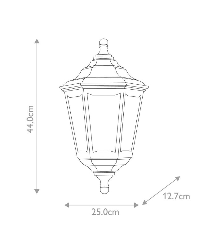 Kinsale 1 Light Outdoor Coastal Flush Ceiling Lantern Black IP43 E27-6