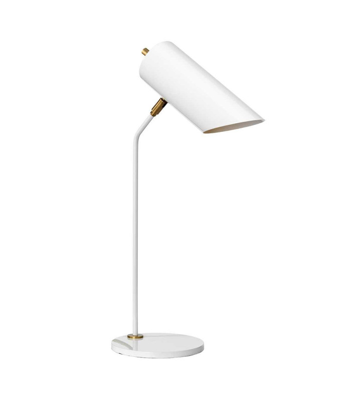 Quinto 1 Light Table Lamp - White Aged Brass E27-5