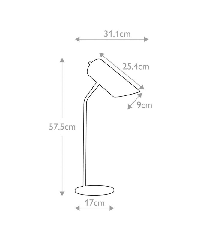 Quinto 1 Light Table Lamp - White Aged Brass E27-6