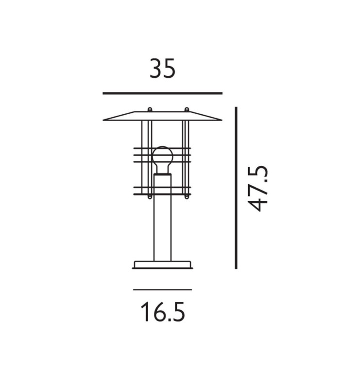 Stockholm Outdoor Pedestal Lantern E27-5