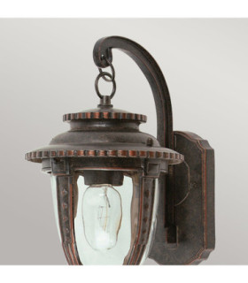 St Louis 1 Light Outdoor Medium Wall Lantern Light Weathered Bronze IP44 E27-2
