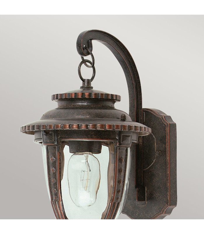 St Louis 1 Light Outdoor Medium Wall Lantern Light Weathered Bronze IP44 E27-2