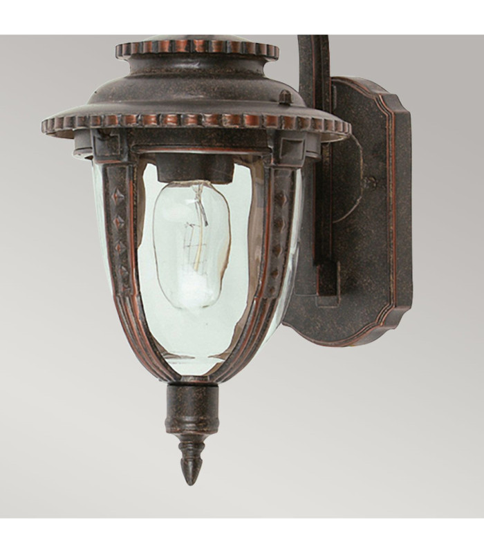St Louis 1 Light Outdoor Medium Wall Lantern Light Weathered Bronze IP44 E27-3