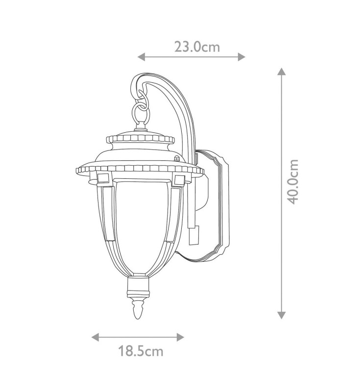 St Louis 1 Light Outdoor Medium Wall Lantern Light Weathered Bronze IP44 E27-4