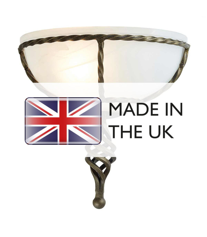 Pembroke 1 Light Indoor Wall Uplighters Black Gold E27-4