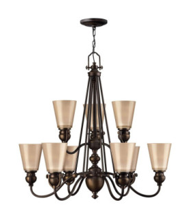 Mayflower 9 Light Multi Arm Chandelier Olde Bronze Finish E27-1