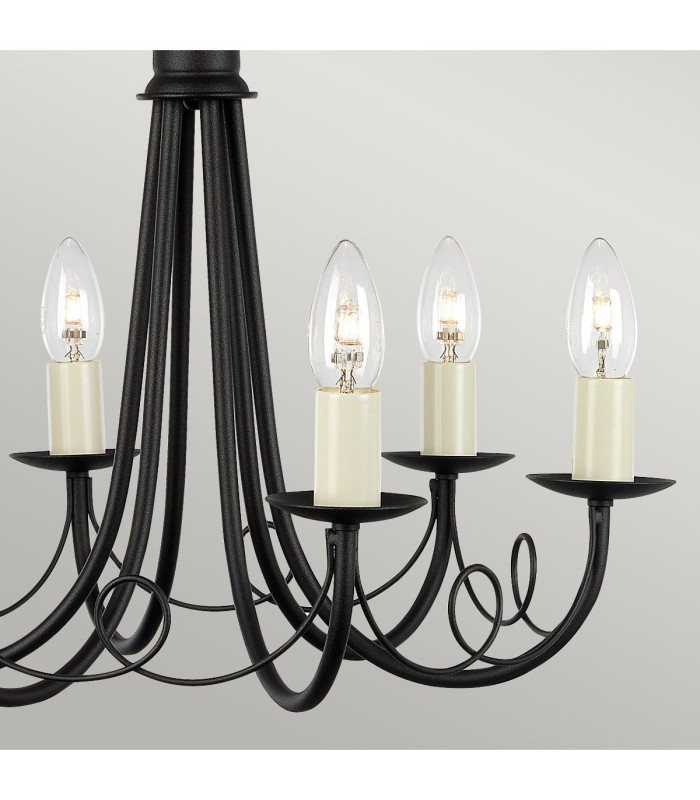 Minster 6 Light Chandelier Black Finish E14-3