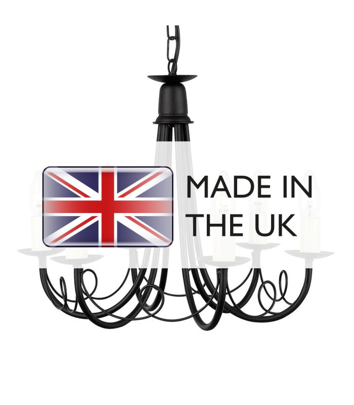 Minster 6 Light Chandelier Black Finish E14-4