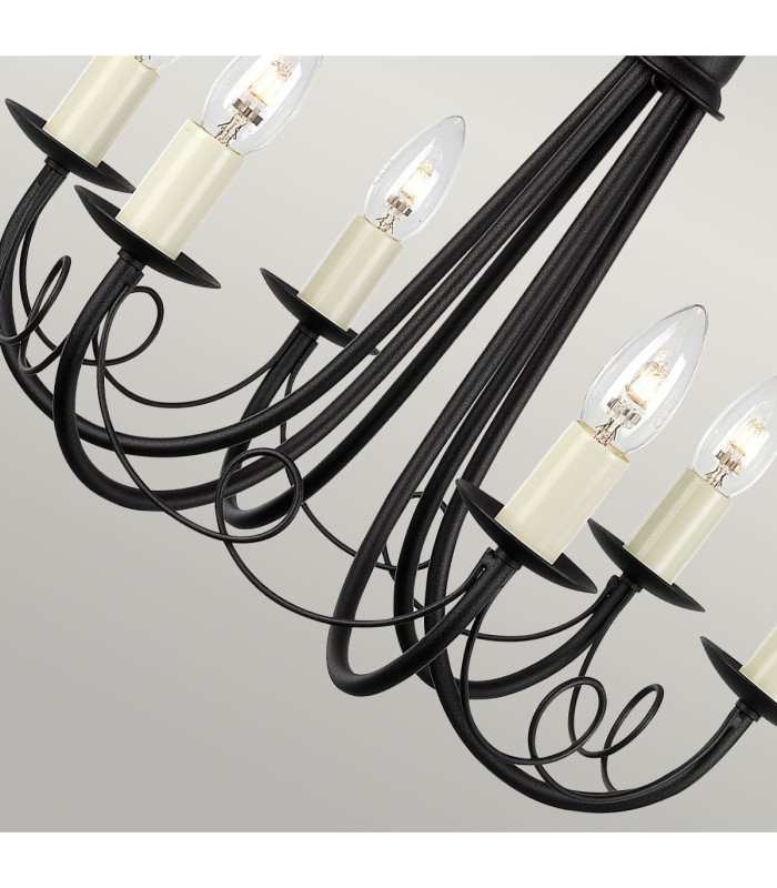 Minster 6 Light Chandelier Black Finish E14-5