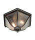 New England 2 Light Medium Outdoor Flush Ceiling Lantern Weathered Bronze IP44 E27-1