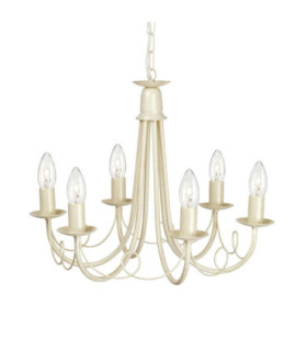 Minster 6 Light Chandelier Ivory Gold Finish E14-1