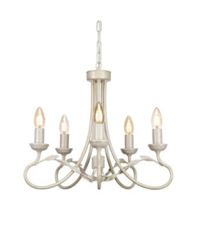 Olivia 5 Light Chandelier Ivory Gold Finish E14-1