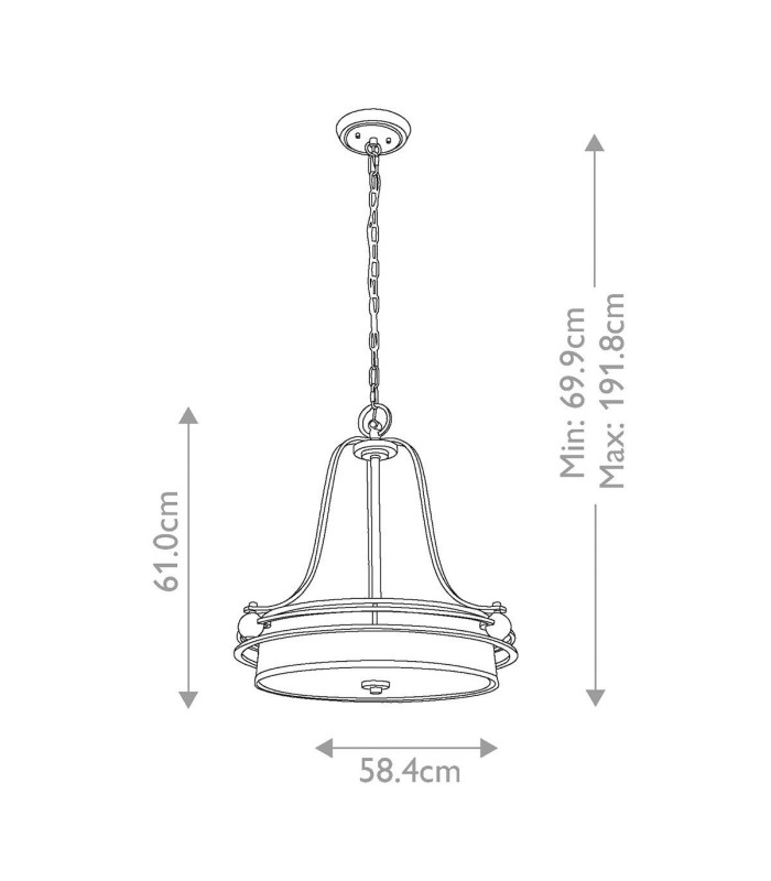 Gotham 4 Light Ceiling Pendant Imperial Silver E27-6