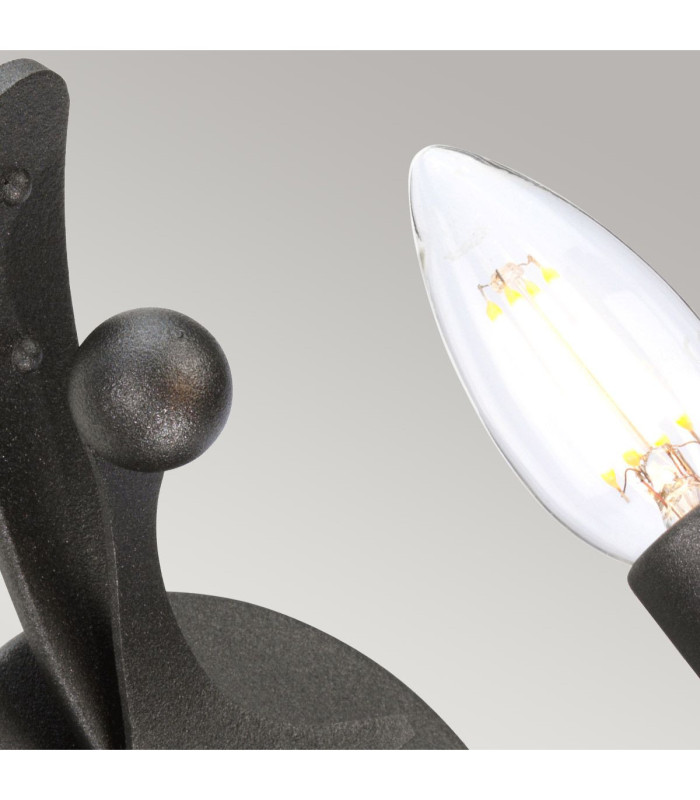 Windsor 1 Light Candle Wall Light - Graphite E14-3