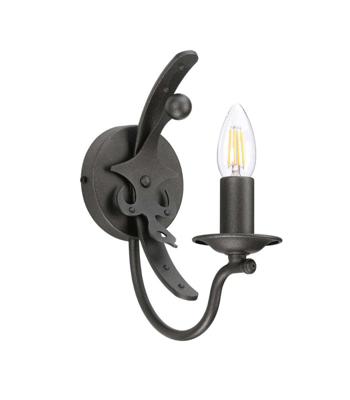 Windsor 1 Light Candle Wall Light - Graphite E14-6