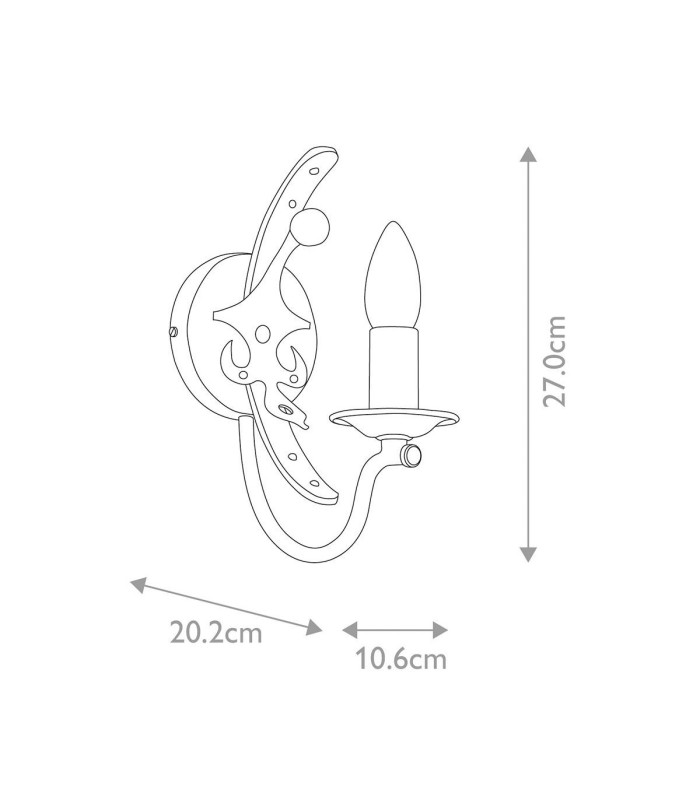 Windsor 1 Light Candle Wall Light - Graphite E14-7