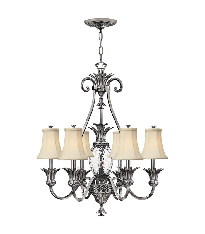 Plantation 7 Light Multi Arm Chandelier Polished Nickel Finish E14-1