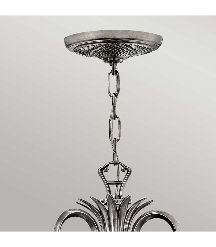 Plantation 7 Light Multi Arm Chandelier Polished Nickel Finish E14-2