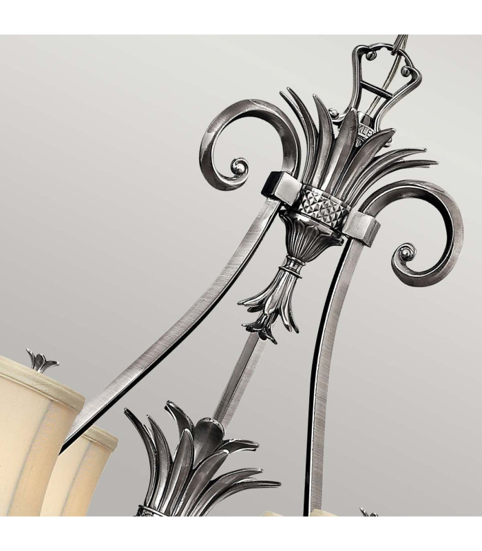 Plantation 7 Light Multi Arm Chandelier Polished Nickel Finish E14-3