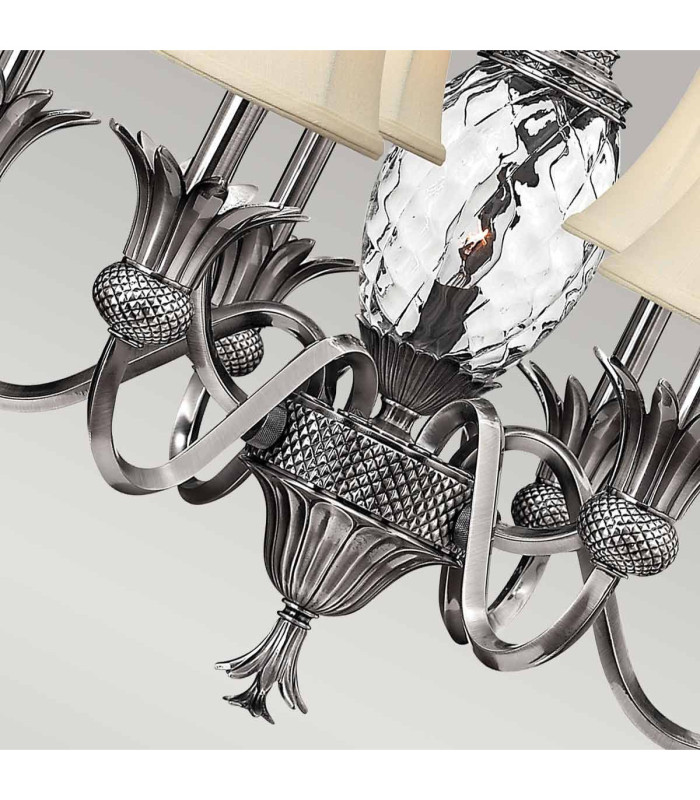 Plantation 7 Light Multi Arm Chandelier Polished Nickel Finish E14-5