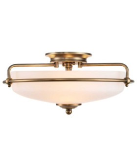 Quoizel Griffin Bowl Semi Flush Ceiling Light Weathered Brass-1