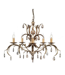 Lily 5 Light Chandelier Metallic Bronze Floral Leaves Design-1