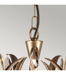 Lily 5 Light Chandelier Metallic Bronze Floral Leaves Design-2