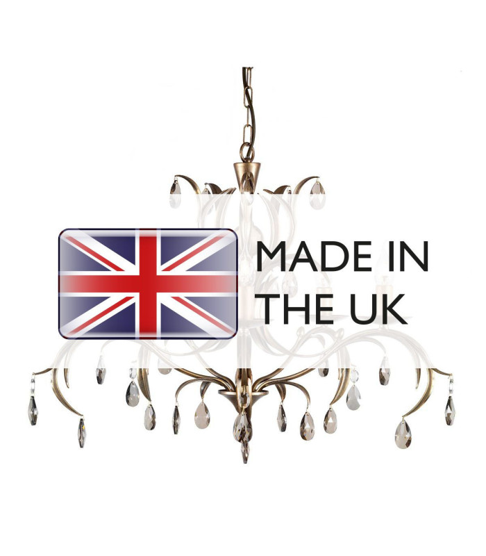 Lily 5 Light Chandelier Metallic Bronze Floral Leaves Design-4