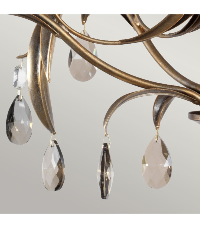 Lily 5 Light Chandelier Metallic Bronze Floral Leaves Design-5