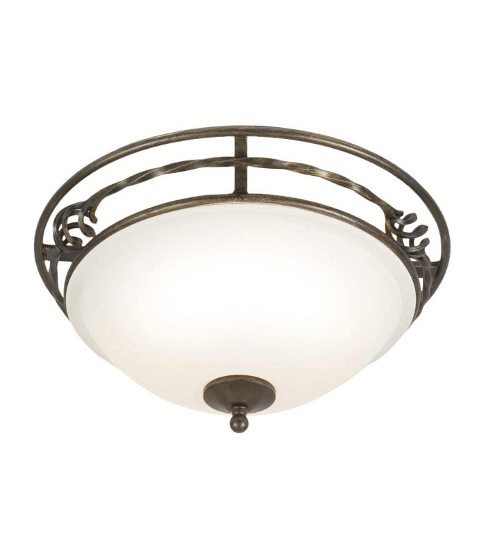 Pembroke 2 Light Flush Ceiling Light Black Gold E27-1