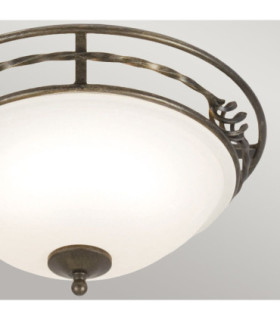 Pembroke 2 Light Flush Ceiling Light Black Gold E27-2