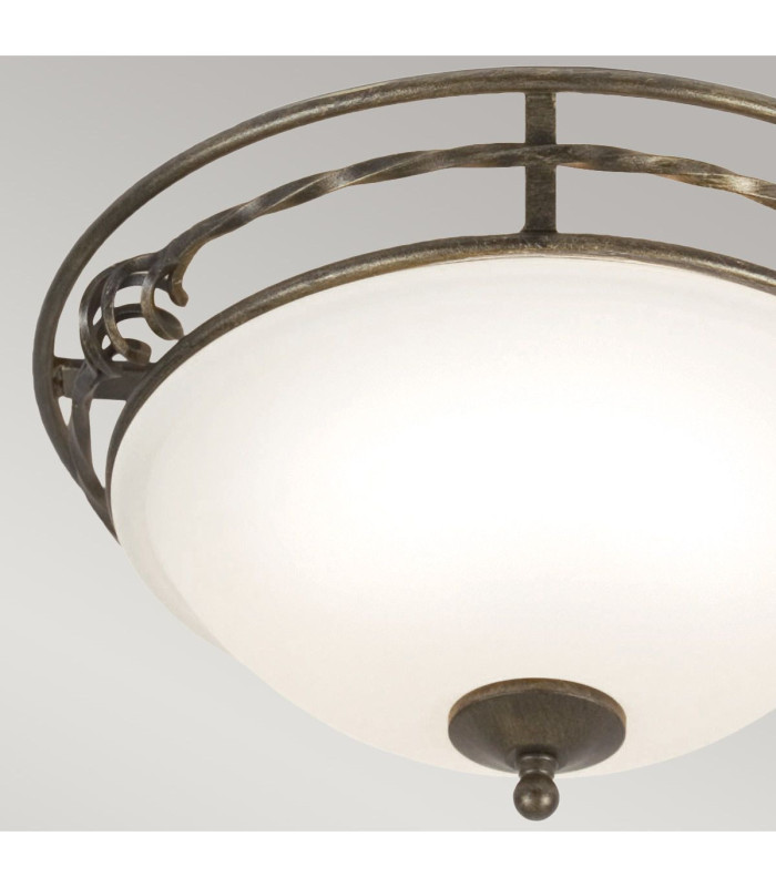 Pembroke 2 Light Flush Ceiling Light Black Gold E27-3
