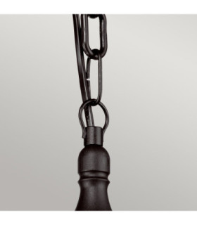 Kinsale 1 Light Outdoor Coastal Ceiling Chain Lantern Black IP43 E27-2