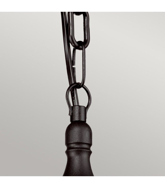 Kinsale 1 Light Outdoor Coastal Ceiling Chain Lantern Black IP43 E27-2