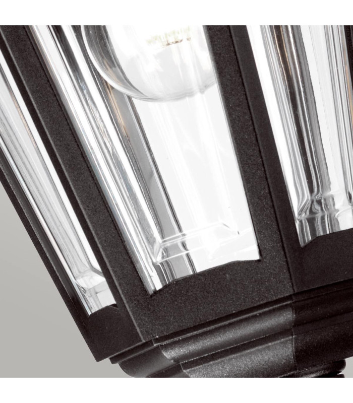Kinsale 1 Light Outdoor Coastal Ceiling Chain Lantern Black IP43 E27-4