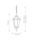 Kinsale 1 Light Outdoor Coastal Ceiling Chain Lantern Black IP43 E27-6