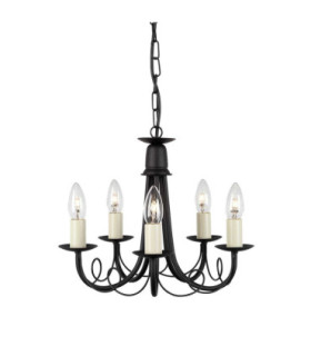 Minster 5 Light Chandelier Black Finish E14-1