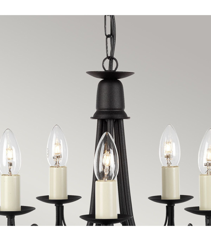 Minster 5 Light Chandelier Black Finish E14-2