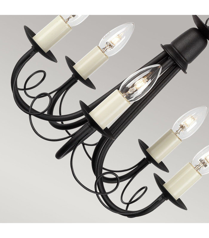 Minster 5 Light Chandelier Black Finish E14-3