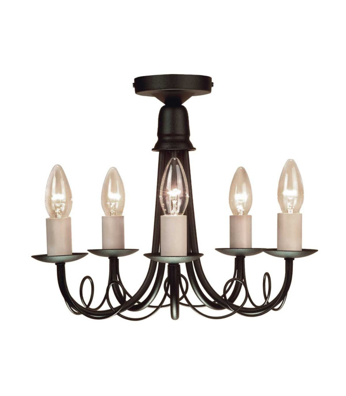 Minster 5 Light Chandelier Black Finish E14-5