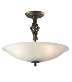 Pembroke 3 Light Semi Flush Ceiling Light Black Gold E14-1