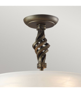 Pembroke 3 Light Semi Flush Ceiling Light Black Gold E14-2