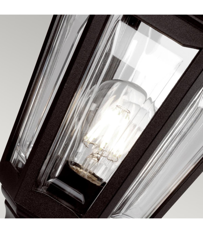 Kinsale 1 Light Outdoor Coastal Pedestal Lantern Black IP44 E27-3