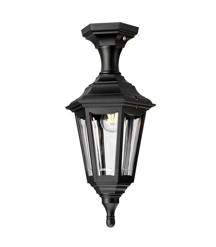 Kinsale 1 Light Outdoor Coastal Pedestal Lantern Black IP44 E27-5