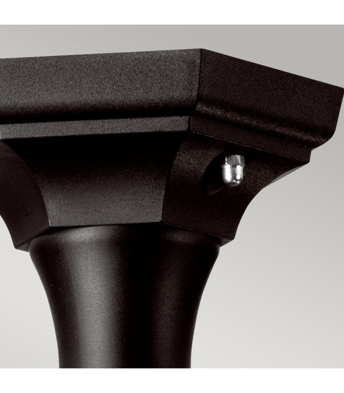 Kinsale 1 Light Outdoor Coastal Pedestal Lantern Black IP44 E27-6