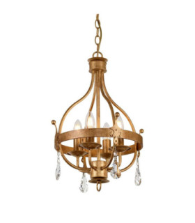 Windsor 4 Light Cage Pendant - Gold Patina E14-1