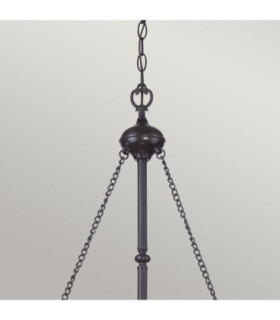 Cambridge 3 Light Tiffany Ceiling Pendant Bronze Finish E27-2
